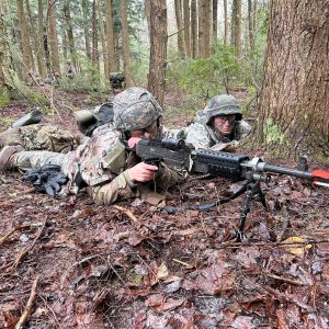 Cadet practice shooting gun laying on ground